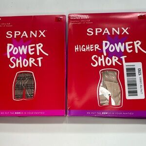 Spanx 2 Pair power short Soft Nude& Cafe M NWT